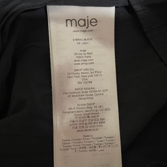 Maje Medium Black Cold Shoulder Spaghetti Straps Mini Cocktail Dress - Picture 6 of 7